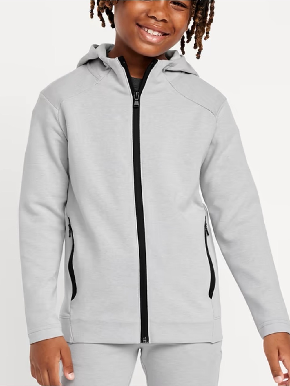Old Navy Dynamic Fleece Zip-Front Hoodie Grey Large NWT IN PACKAGE